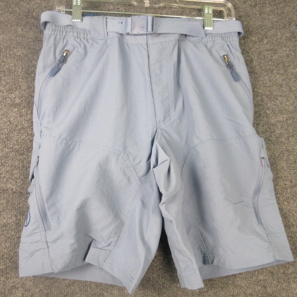 Endura Hummvee Cycling Cargo Shorts Womens Small Blue Padded 10 Inseam Chamois